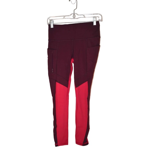 Athleta All in Structure Pink/Red 7/8 Legging Size XS - Picture 2 of 7